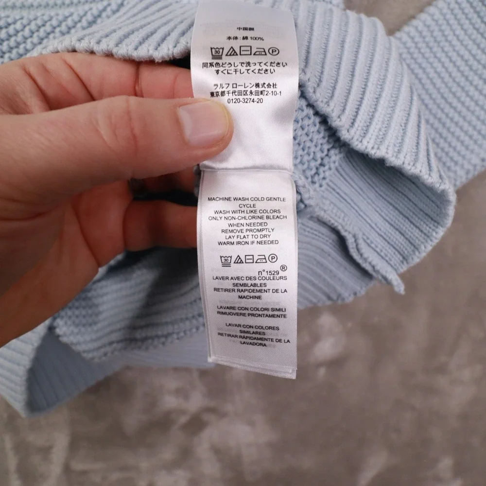 Lauren Ralph Lauren Knit Women's‎ Medium Long Sleeve Sweater Blue Boat Neck